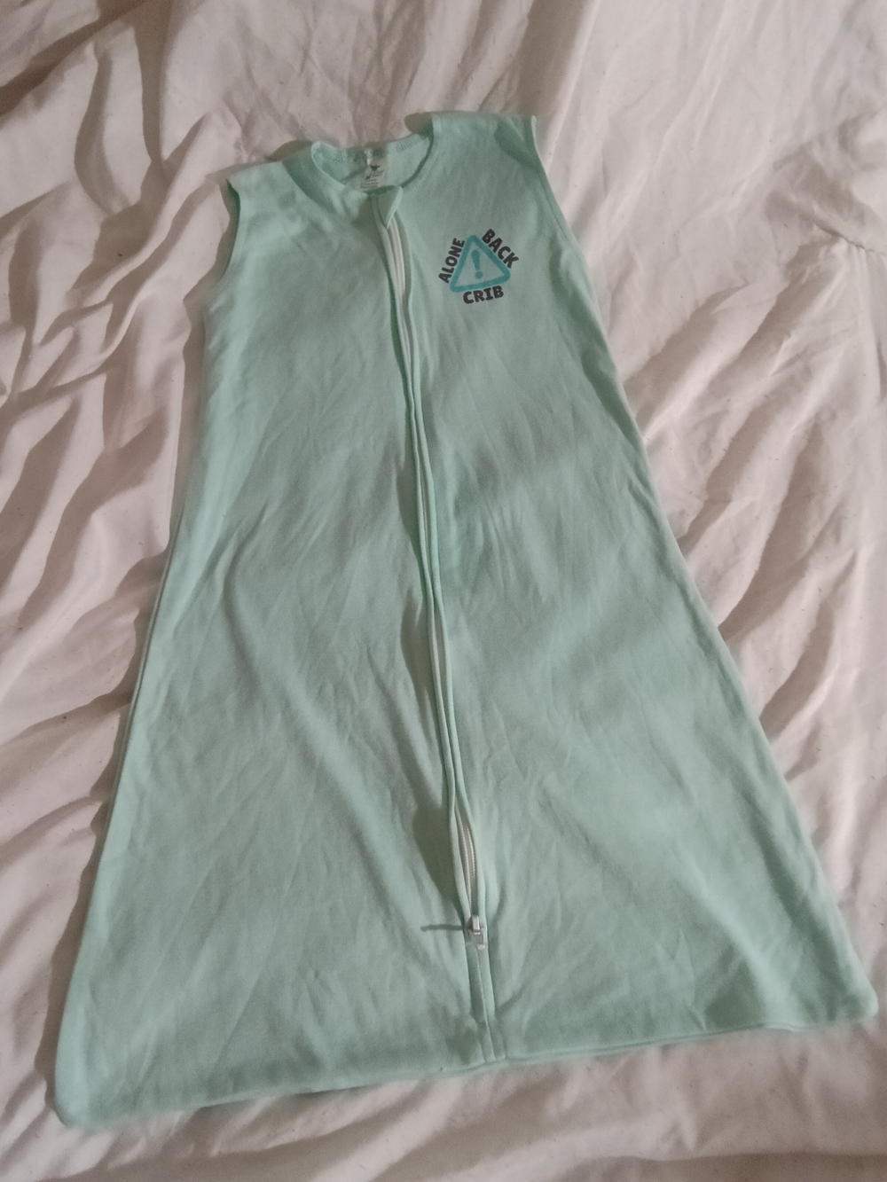 Sleeveless Mint Green Kids Sleep Sack with Front Zip - Brand Unspecified